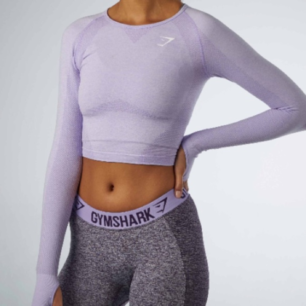 Gymshark cropped seamless long sleeve in lilac